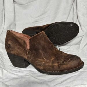 Born Distressed Brown Ankle Booties